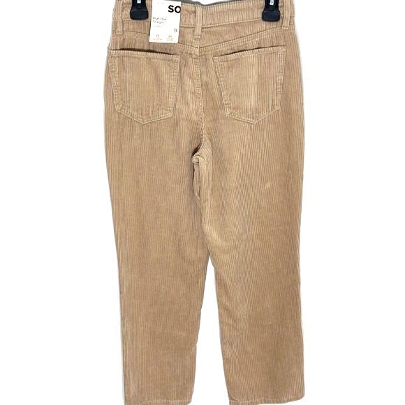 SO High Rise Straight Leg Tan Corduroy Pants NWT Junior Size 9 - Picture 5 of 14
